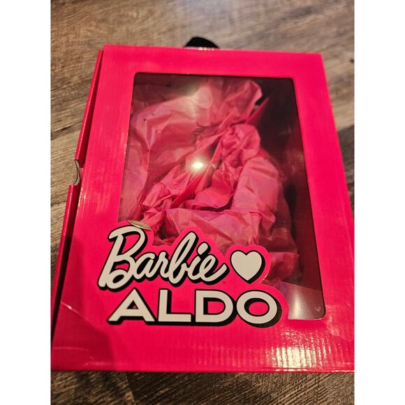 Barbie x ALDO Barbies Tessy Pink Heels Size 8.5 Transparent Rhinestone glitter - Picture 5 of 6
